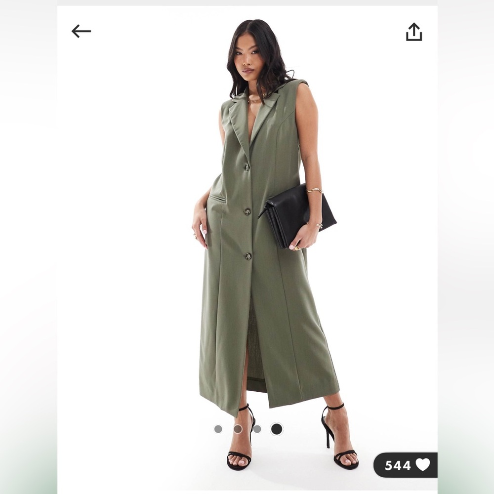 ASOS DESIGN Petite Column Vest Midi Dress